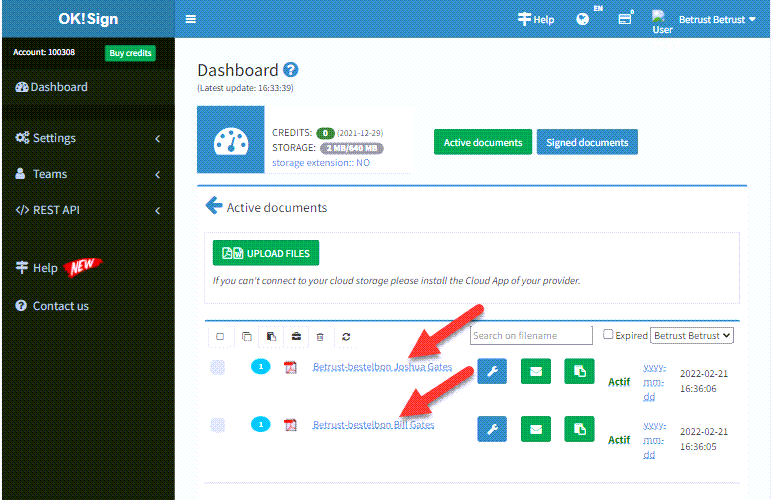 Add contact in your OK!Sign account (part 7)