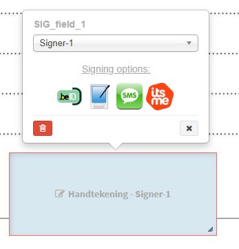 Signature field with Itsme activated
