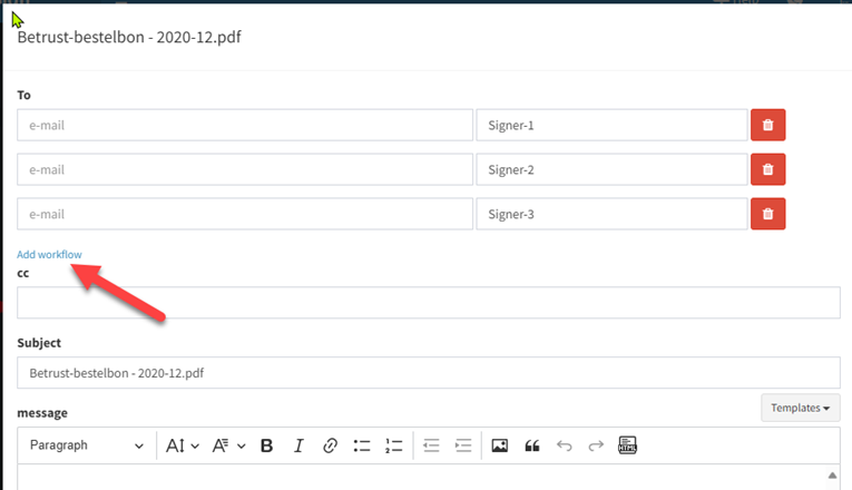 Add workflow of emails to sign documents in a defined order (next part)