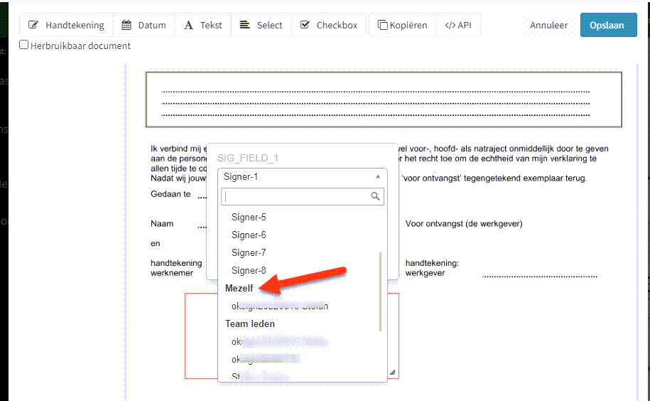 Automatisch ondertekenen van documenten in  uw OKSign account