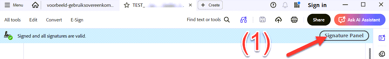 Acrobat Signature Panel openen in Adobe Acrobat Reader | OKSign